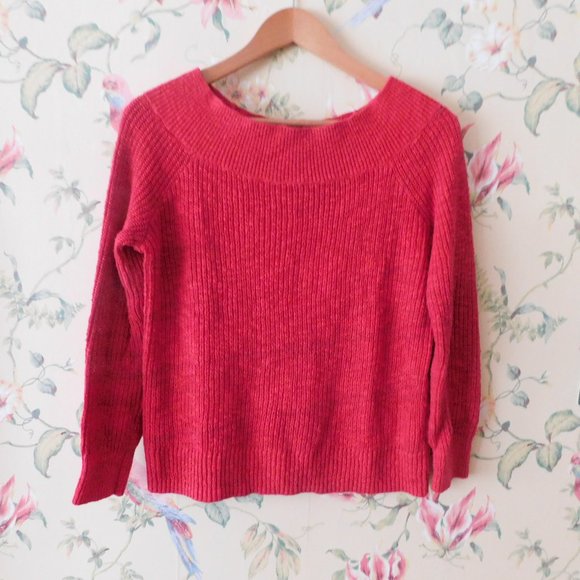 💕GAP Apple Red Cropped Soft Cotton Sweater 🌳🍃 - Picture 1 of 9